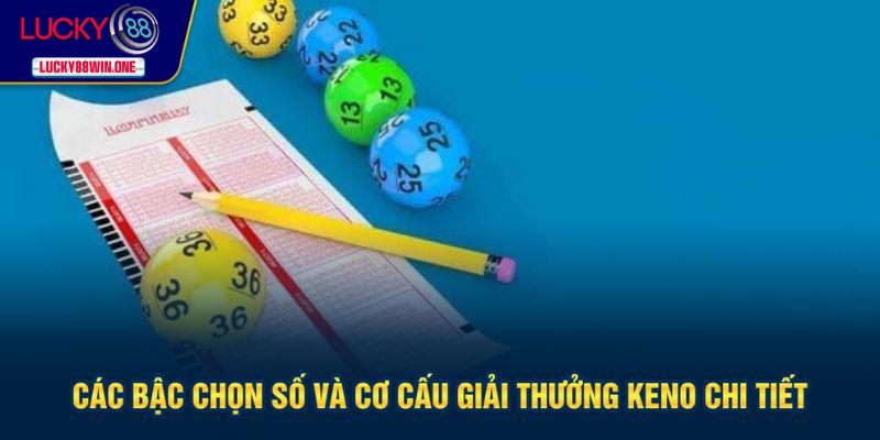 Bậc chọn số và cơ cấu giải thưởng keno tương ứng
